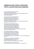 AMERICAN RED CROSS LIFEGUARD TESTS A QUESTIONS AND ANSWERS