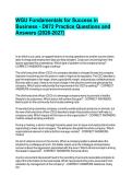 WGU Fundamentals for Success in Business - D072 Practice Questions and Answers &lpar;2026-2027&rpar;&period;