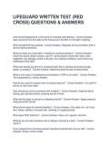 LIFEGUARD WRITTEN TEST &lpar;RED CROSS&rpar; QUESTIONS & ANSWERS