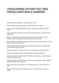 LIFEGUARDING OXYGEN TEST &lpar;RED CROSS&rpar; QUESTIONS & ANSWERS
