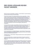 RED CROSS LIFEGUARD REVIEW PACKET ANSWERS&vert; GRADED A