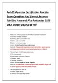 Forklift Operator Certification Practice  Exam Questions And Correct Answers  &lpar;Verified Answers&rpar; Plus Rationales 2026  Q&A Instant Download Pdf 