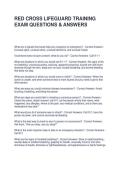 RED CROSS LIFEGUARD TRAINING EXAM QUESTIONS & ANSWERS