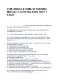 RED CROSS LIFEGUARD TRAINING MODULE 3 SURVEILLANCE PART 1 EXAM QUESTIONS AND ANSWERS