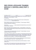 RED CROSS LIFEGUARD TRAINING MODULE 4 SURVEILLANCE PART 2 EXAM QUESTIONS WITH VERIFIED ANSWERS