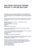 RED CROSS LIFEGUARD TRAINING MODULE 13 CPR AND AED EXAM QUESTIONS & ANSWERS