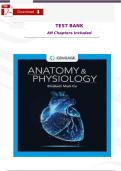Test Bank for Anatomy and Physiology 1st Edition by Elizabeth Co Complete Chapters 2 to 27 Comprehensive Exam Questions and Answers for A&P Success