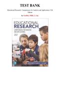 Test Bank for Educational Research&colon; Competencies for Analysis and Applications 12th Edition &lpar;Geoffrey Mills&comma; 2018&rpar;&comma; Chapter 1-23&comma; All Chapters