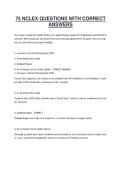 75 NCLEX QUESTIONS WITH CORRECT ANSWERS