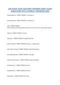 200 HOUR YOGA TEACHER TRAINING FINAL EXAM QUESTIONS WITH CORRECT ANSWERS 2026