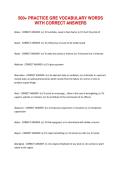 500&plus; PRACTICE GRE VOCABULARY WORDS WITH CORRECT ANSWERS