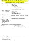 TCCC WT Tier 3 with all Correct & 100&percnt; Verified Answers &vert;Actual Complete Exam &vert;Already Graded A&plus;