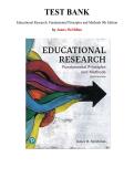 Test Bank for Educational Research&colon; Fundamental Principles and Methods 8th Edition&comma; &lpar; James McMillan&comma; 2021&rpar; Chapter 1-21 &vert; All  Chapters