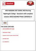 HESI NURSING EXIT EXAM&vert; HESI Nursing Nightingale College - Questions with complete solution 2026&vert;ASSURED PASSS &vert;GRADED A&plus;