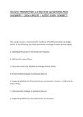 HEALTH PROMOTION 1-8 REVIEW QUESTIONS AND ANSWERS &vert; 2026 UPDATE &vert; RATED 100&percnt; CORRECT&period;