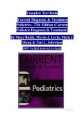 Test Bank for CURRENT Diagnosis & Treatment Pediatrics 27th Edition by Maya Bunik & William W&period; Hay &vert; Latest Update 2026 A&plus;