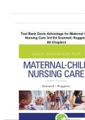 Test Bank For Davis Advantage for Maternal-Child Nursing Care 3rd Edition By Meredith Scannell &vert; &vert; 9781719640985 &vert; Chapter 1-33 &vert; Complete Questions And Answers A&plus;Test Bank For Davis Advantage for Maternal-Child Nursing Care 3rd Edition By Meredith Scanne