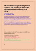 PN Adult Medical-Surgical &lpar;Med-Surg&rpar; 2026 Practice Exam WITH clearly highlighted correct answers and well-explained rationales&period;