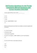 100 Practice Questions for the Florida Contractors Manual Questions with Correct Answers 2025&sol;2026