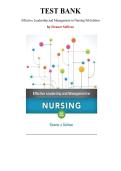 Test Bank &mdash;  Effective Leadership and Management in Nursing&comma; 9th Edition &lpar;Eleanor Sullivan&comma; 2017&rpar;&comma; Chapter 1-28  &vert; All Chapters