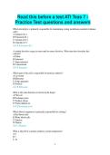 Read this before a test ATI Teas 7 - Practice Test questions and answers