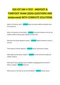 DEX IOT DAY 4 TEST - MIDFOOT &  FOREFOOT EXAM &lpar;2026&rpar; QUESTIONS AND  &lpar;elaborated&rpar; WITH COMPLETE SOLUTION