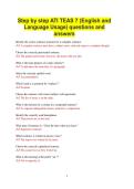 Step by step ATI TEAS 7 &lpar;English and Language Usage&rpar; questions and  answers