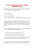 417 FINAL EXAM QUESTIONS WITH CORRECT ANSWERS 2025&sol;2026