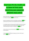 Final Exam PA Life&comma; Health and  Accident ACTUAL exam&colon;  QUESTION AND ANSWERS  UPDATED 2026 LATEST 