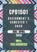CPD1501 ASSIGNMENT 2 SEMESTER 1 2026 MEMO &vert; DUE DATE APRIL 2026