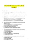 CMC-TCCC Exam Questions Test &vert;Already Graded A&plus;