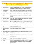 Quality Management   Exam &vert; Comprehensive Questions and Answers &vert; A&plus; Graded &vert; With Expert Solutions
