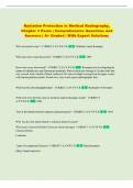 Radiation Protection Exam &vert; Comprehensive Questions and Answers &vert; A&plus; Graded &vert; With Expert Solutions