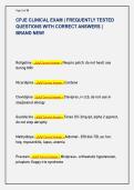 CPJE CLINICAL EXAM &vert; FREQUENTLY TESTED  QUESTIONS WITH CORRECT ANSWERS &vert;  BRAND NEW&excl;