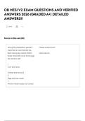 OB HESI V2 EXAM QUESTIONS AND VERIFIED ANSWERS 2026 &lpar;GRADED A&plus;&rpar; DETAILED ANSWERS&excl;&excl;