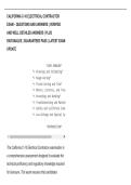 CALIFORNIA C-10 ELECTRICAL CONTRACTOR  EXAM &ndash; QUESTIONS AND ANSWERS &vert; VERIFIED  AND WELL DETAILED ANSWERS &vert; PLUS  RATIONALES &vert; GUARANTEED PASS &vert; LATEST EXAM  UPDATE