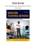 Test Bank for Effective Teaching Methods&colon; Research-Based Practice&comma; 10th edition &lpar; Gary Borich&comma; 2022&rpar;&comma; Chapter 1-12 &vert; All Chapters
