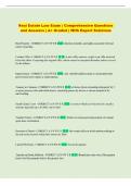Real Estate Law  Exam &vert; Comprehensive Questions and Answers &vert; A&plus; Graded With Expert Solutions