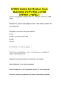 APHON Chemo Certification Exam Questions and Verified Correct Answers 2026&sol;2027