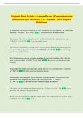 Real Estate Law  Exam &vert; Comprehensive Questions and Answers &vert; A&plus; Graded With Expert Solutions