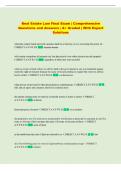 Real Estate Law  Exam &vert; Comprehensive Questions and Answers &vert; A&plus; Graded With Expert Solutions