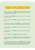 Real Estate Law  Exam &vert; Comprehensive Questions and Answers &vert; A&plus; Graded With Expert Solutions