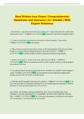 Real Estate Law  Exam &vert; Comprehensive Questions and Answers &vert; A&plus; Graded With Expert Solutions