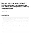Med-Surg HESI EXAM QUESTIONS AND ANSWERS GRADED A&plus; ASSURED SUCCESS NEW UPDATE 2025&sol;2026 &lpar;MULTIPLE CHOICES&rpar; WITH RATIONALES&period;