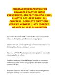 PHARMACOTHERAPEUTICS FOR ADVANCED PRACTICE NURSE PRESCRIBERS&comma; 6TH EDITION &lpar;WOO&comma; 2026&rpar;&comma; CHAPTER 1-57 -TEST BANK &vert; ALL CHAPTERS &vert; COMPLETE QUESTIONS &vert; VERIFIED ANSWERS &vert; 100&percnt; CORRECT &vert; GRADED A&plus;&vert; PASS GUARANTEED