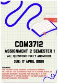 COM3712 Assignment 2 Semester 1 Memo &vert; Due 17 April 2026