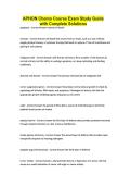APHON Chemo Course Exam Study Guide with Complete Solutions