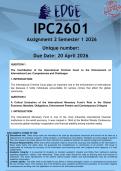  IPC21601 Assignment 2 &lpar;ANSWERS&rpar; Semester 1 2026 - DISTINCTION GUARANTEED