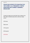 PRAXIS 5005 SCIENCE ETS EXAM PRACTICE  TEST &lpar;FORM 1 & 2&rpar; &vert; FREQUENTLY TESTED  QUESTIONS WITH CORRECT ANSWERS &vert;  BRAND NEW&excl;