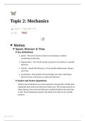 Lecture notes Unit 2 - Mechanics 